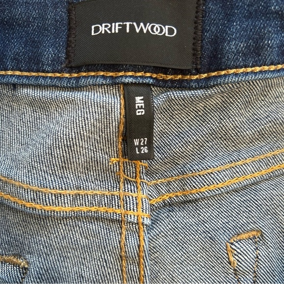 Driftwood Meg Button Fly High Rise Straight Leg Denim Jeans, Size 27 - Picture 3 of 8